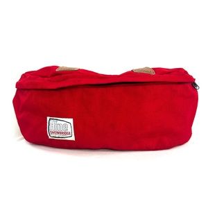 Hine Snowbridge Vintage Powell Pack Red Fabric Large Sling Belt Bag US Made Rare